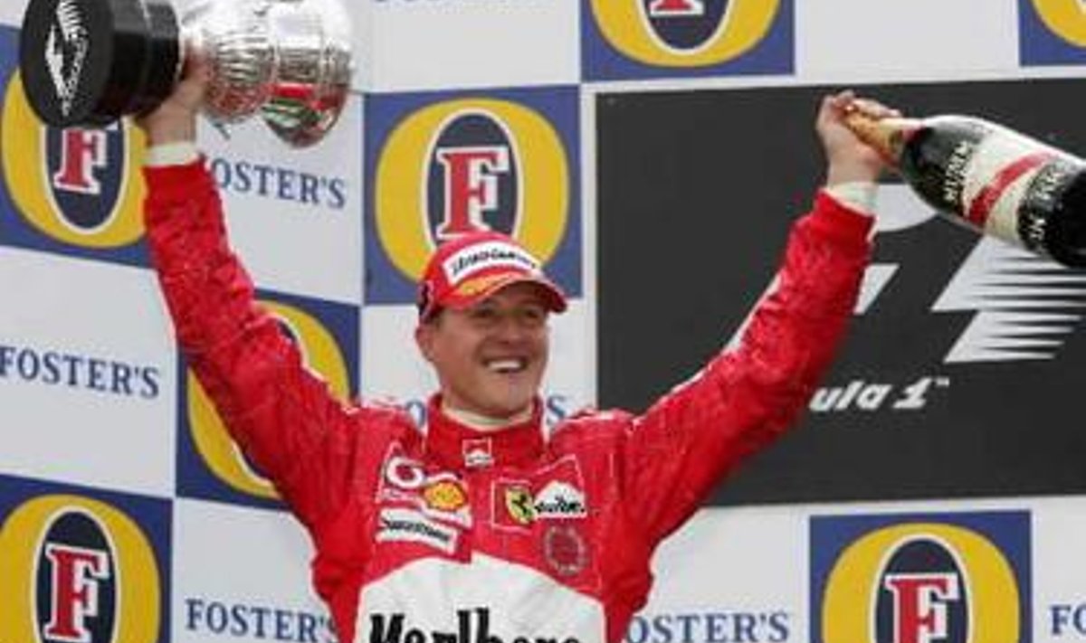 Michael Schumacher Belgia GP autasustamisel