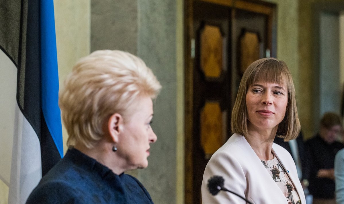 Leedu president Dalia Grybauskaitė ja Eesti president Kersti Kaljulaid tänasel pressikonverentsil