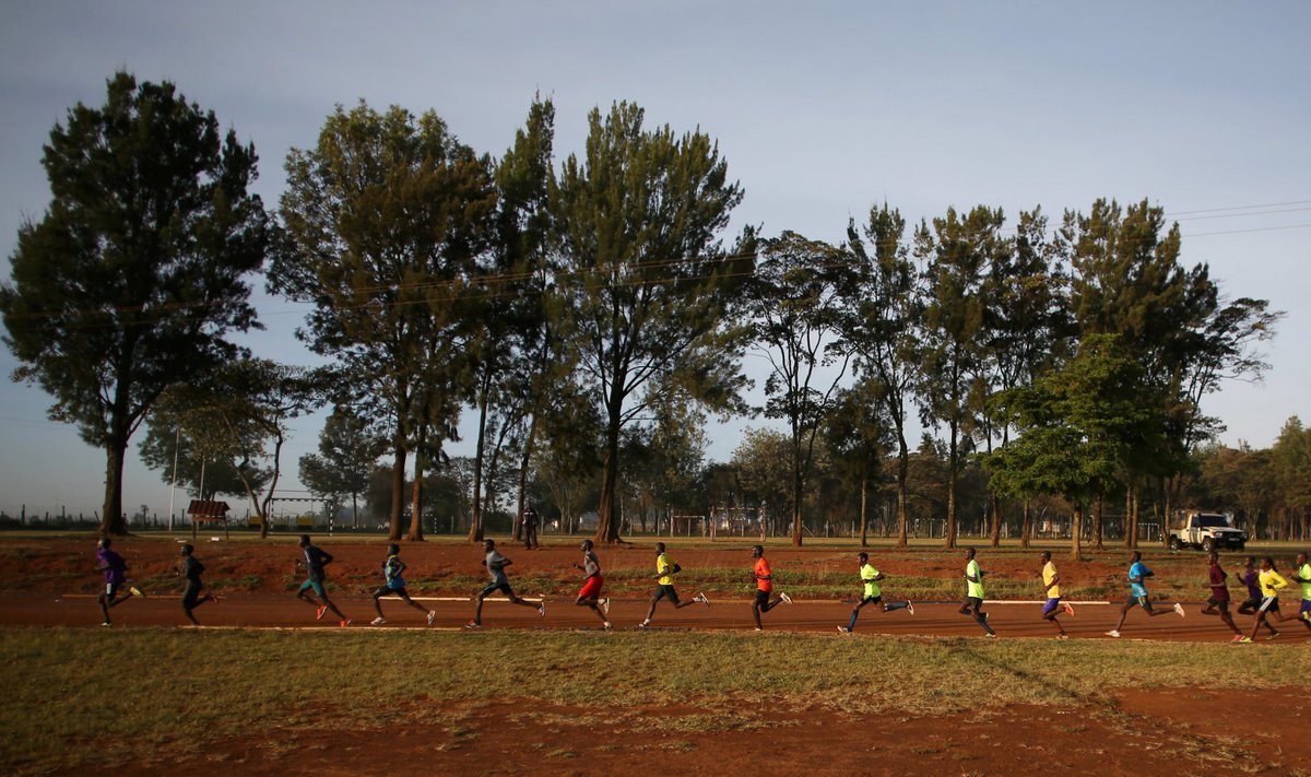 Jooksjad Lääne-Keenias treenimas.