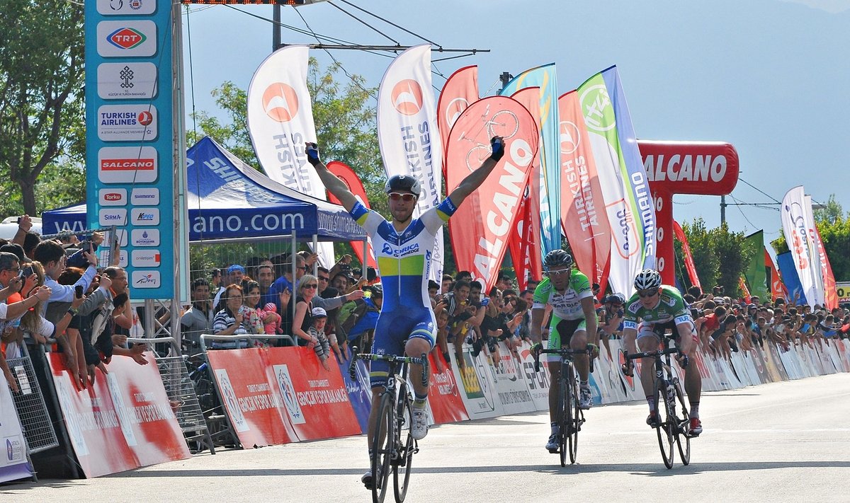 Türgi velotuuri 2. etapi finiš, võitja Aidis Kruopis