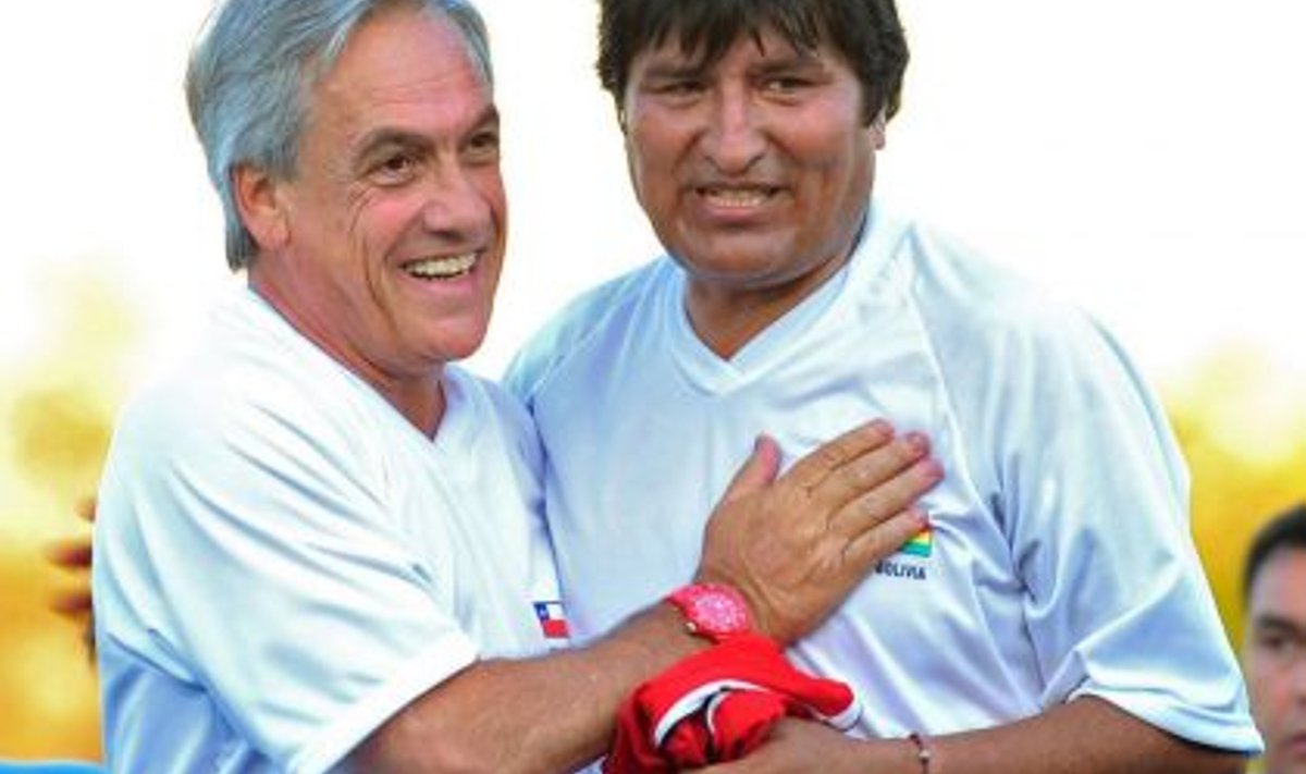 Sebastián Piñera ja Evo Morales (Boliivia president)