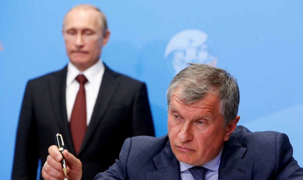 Rosnefti juht Igor Setšin ja Venemaa president Vladimir Putin. 