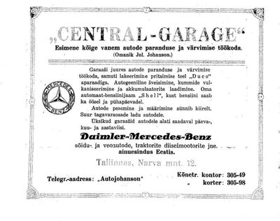 Reklaam 1930. aastast, ajakirjast Auto