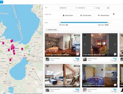 Airbnb pakub Tallinnas odavat voodit kellegi korteris alates 25 dollarist.