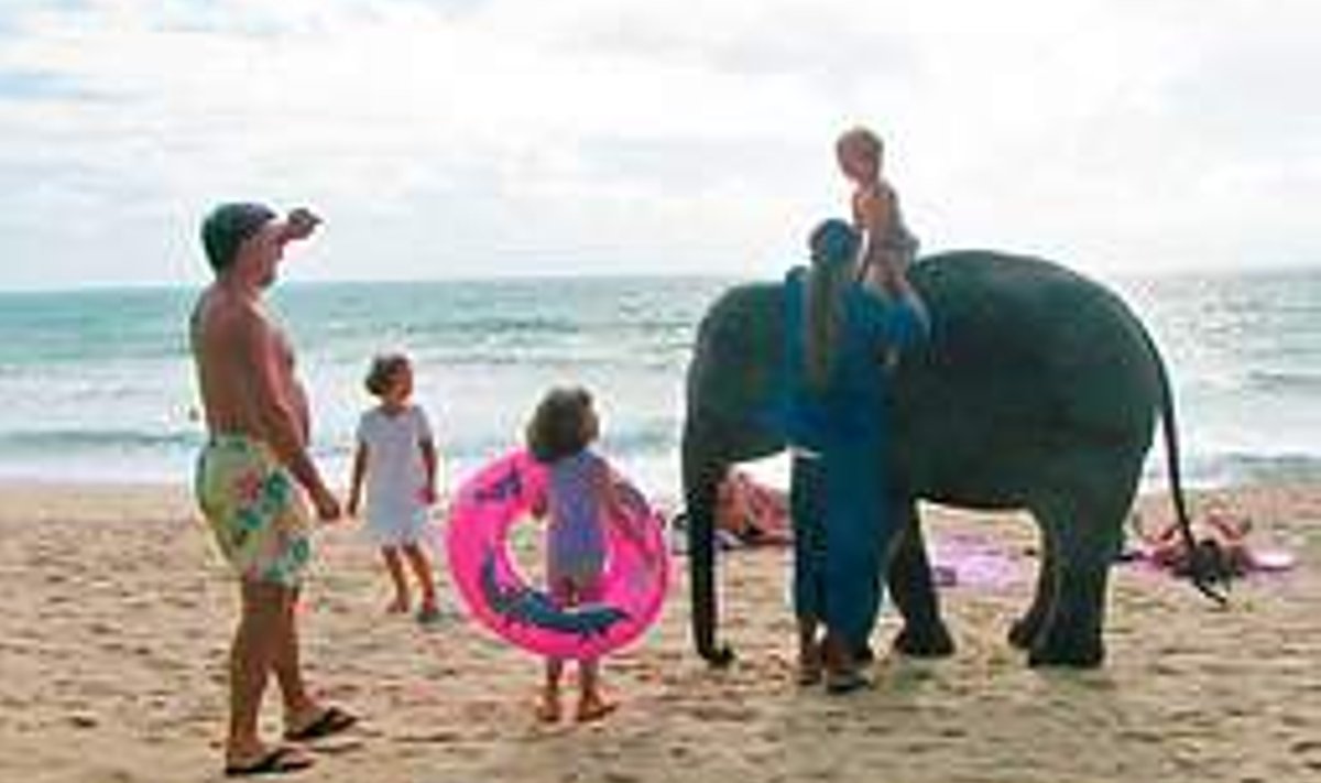 LASTE- JA LOOMASÕBRALIK: Dusit Thani hotell Phuketi saarel pakub lastele beebielevandi seljas lõbusõitu. Mai Loog