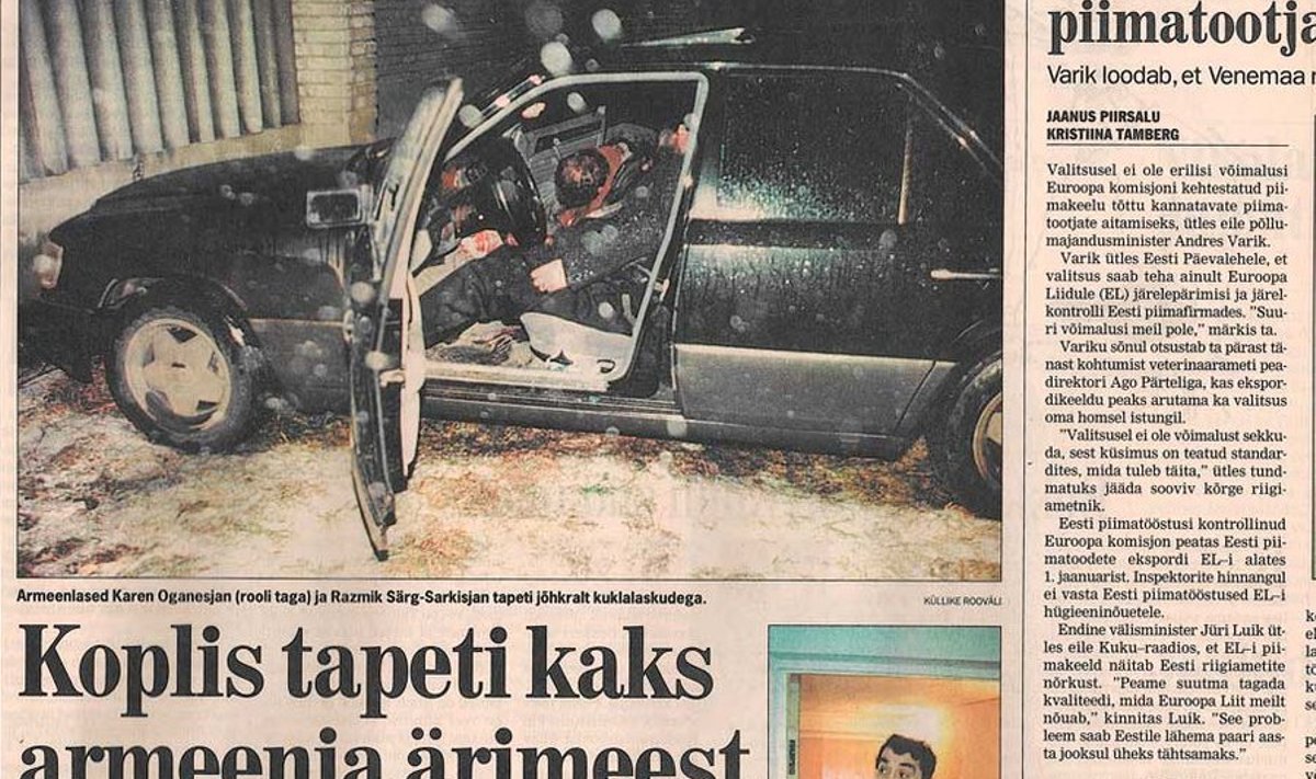 Ajastutruu: Paar päeva pärast tapatööd ilmus Eesti Päevalehe esikaanel võigas pilt sodiks sõidetud autos vedelevatest veristest laipadest.