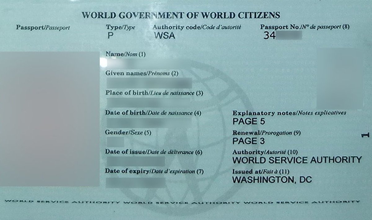 Lehekülg Maailma passist