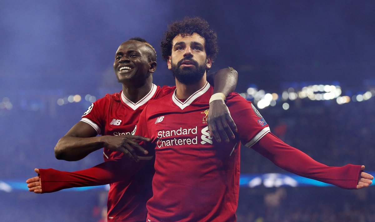 Liverpooli suurepärase mängupildi väravateks vormimine on peamiselt Sadio Mané (vasakul) ja Mohamed Salah’ töö.