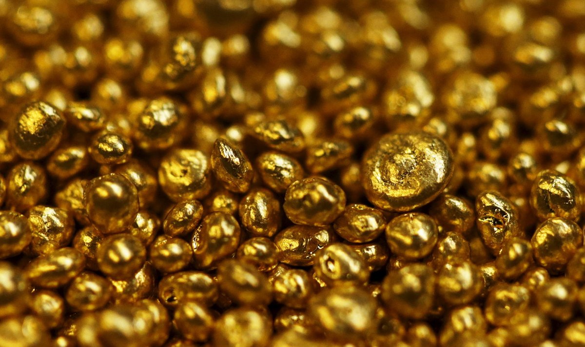 Kullagraanulid Šveitsis Balernas asuvas kulla refineerimistehases. 