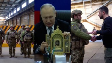 VIDEOVÕRDLUS | Putin ja Zelenskõi „rindel“: üks kindralitele ikooni kinkimas, teine sõdureid tänamas ja autasustamas