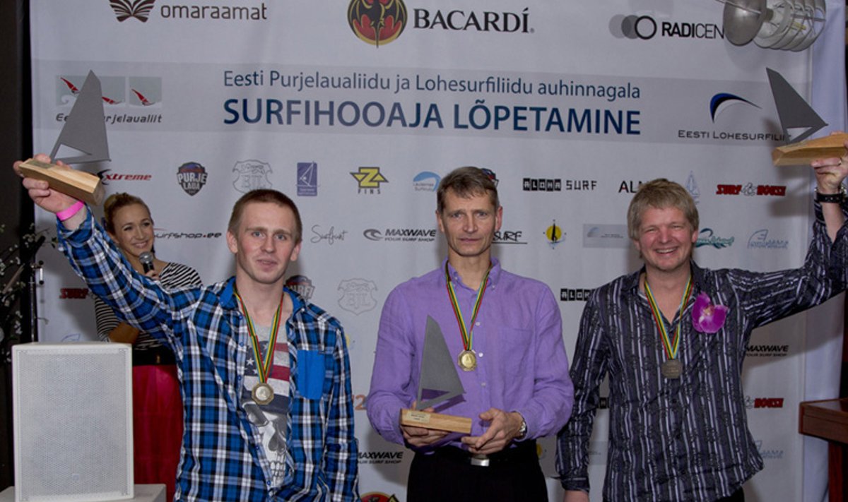 2013 Formula klassi Eesti meistrivõistluste üldarvestuse esikolmik (vasakult paremale): John Kaju, Martin Ervin, Erno Kaasik; 