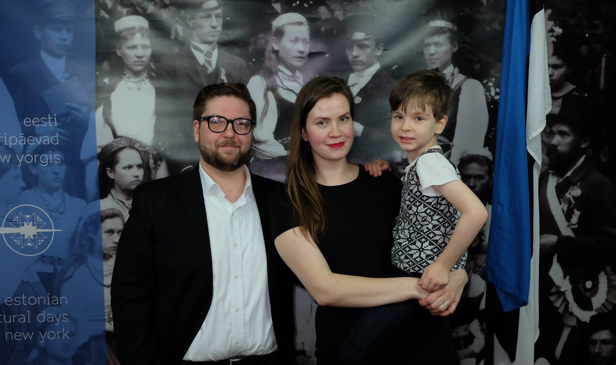 James York koos abikaasa Katrina ja poja Karliga Eesti kultuuripäevadel New Yorgis.