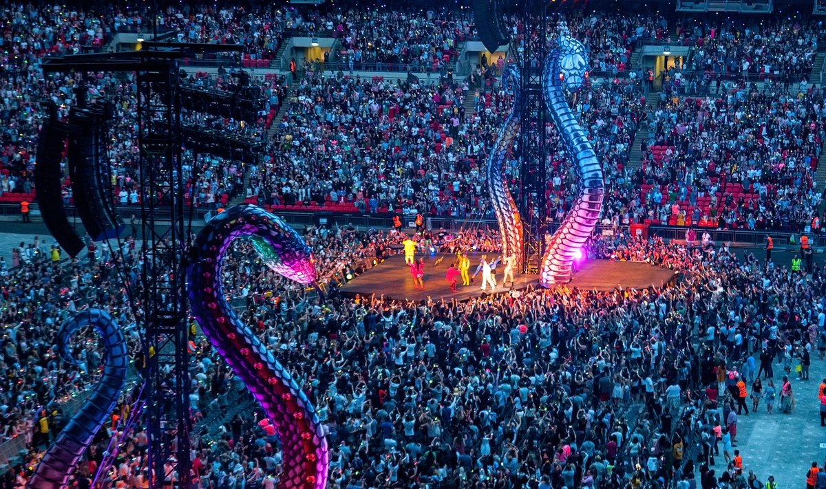 HULLUMEELSUS: Keskmiselt on Taylor Swifti „The Eras Touri“ ühele kontserdile müüdud 72 500 piletit. Pildil on laulja kontsert 2018. aastal Wembley staadionil Londonis.