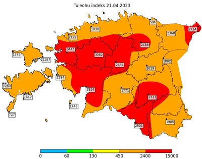 Tuleoht Eestis 21. aprilli seisuga.