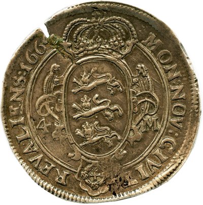 Tallinna 4 marka, 1664, tagumine külg