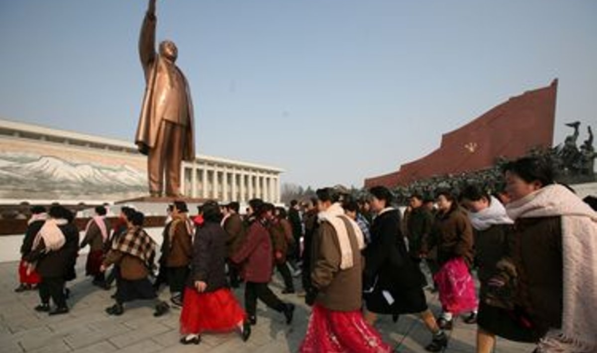 Korea Rahvademokraatliku Vabariigi rajaja Kim Il Sungi hiigelkuju Phjongjangis