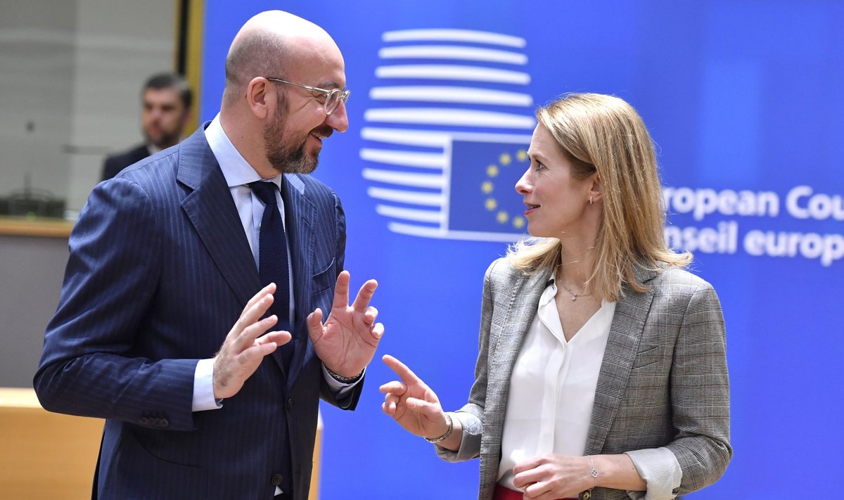 Euroopa Ülemnõukogu president Charles Michel koos Eestipeaministri Kaja Kallasega