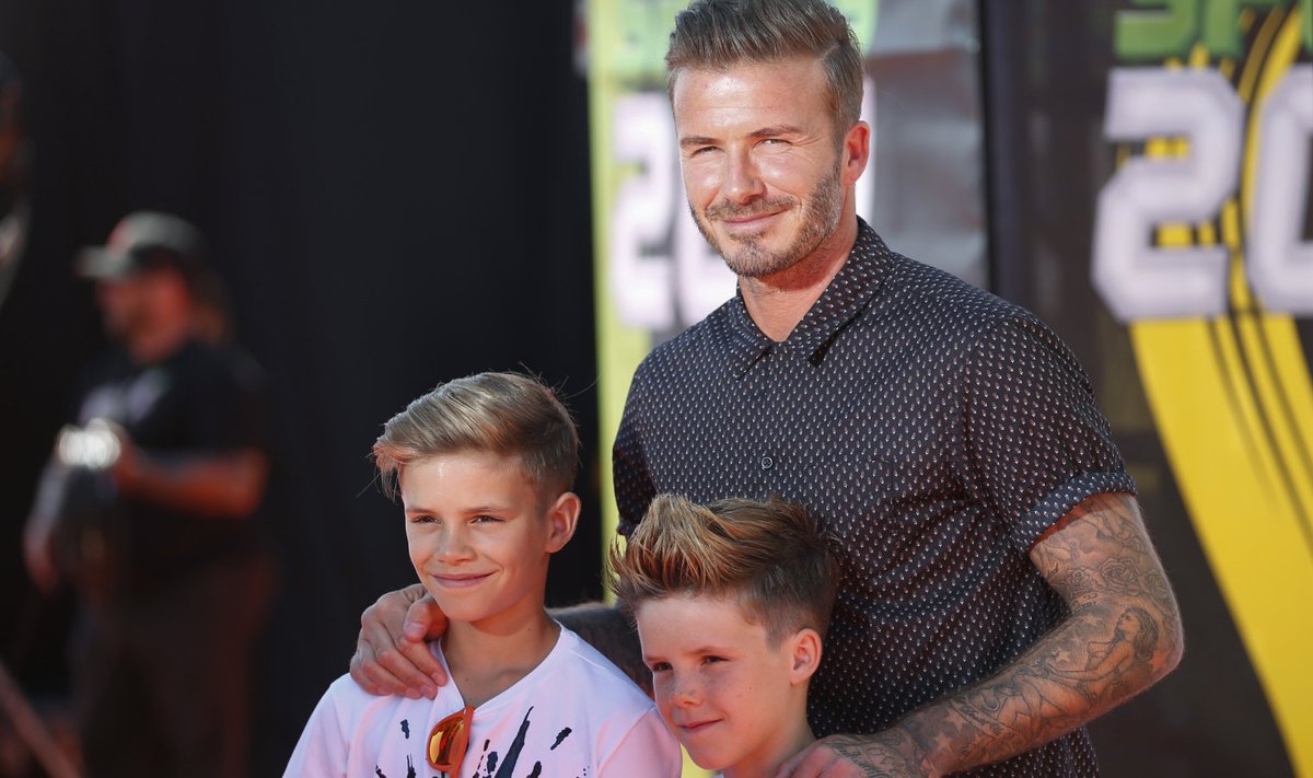 David Beckham koos poegade Romeo (vasakul) ja Cruziga