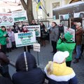 FOTOD | Keskerakond korraldas tasuta ühistranspordi toetuseks meeleavalduse