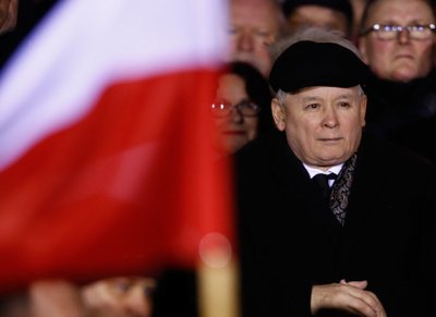 Poola võimupartei Seadus ja Õiglus juht Jarosław Kaczyński.