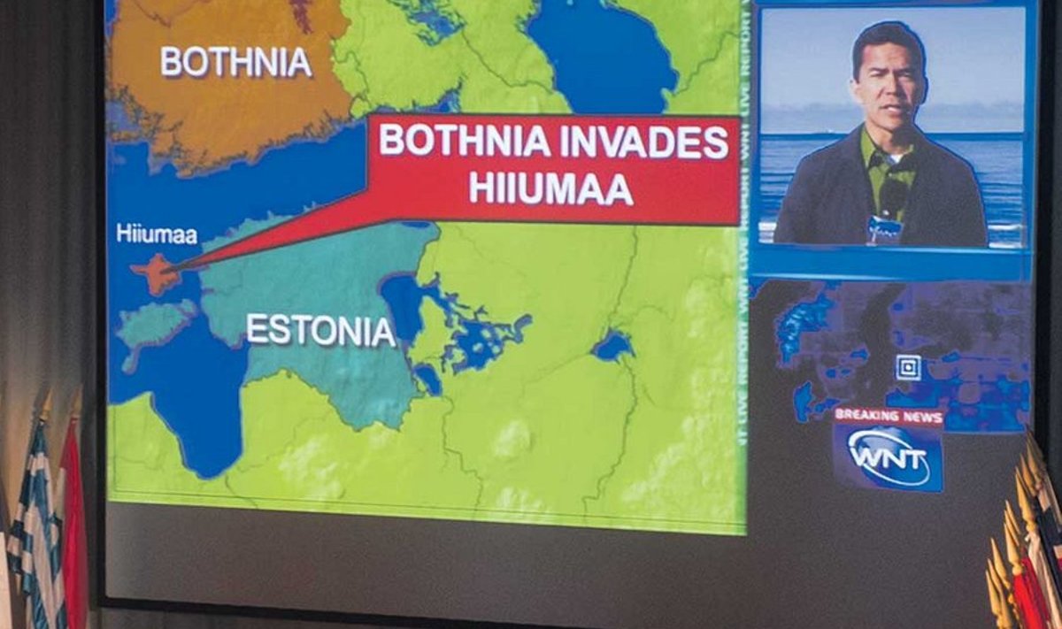 Uudistesaate erakorraline teadaanne: Botnia ründab Eestit ja on Hiiumaa juba vallutanud. 