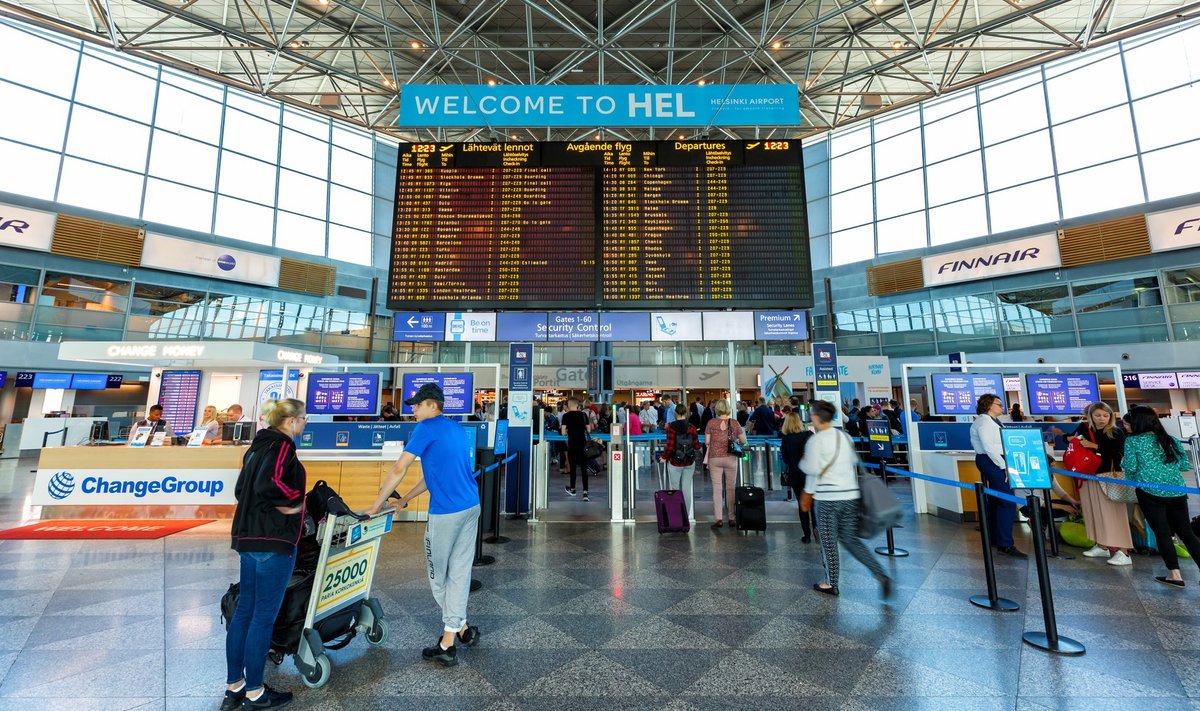 Helsingi Vantaa lennujaam. FInnair on streigi tõttu tühistanud umbes 550 lendu.