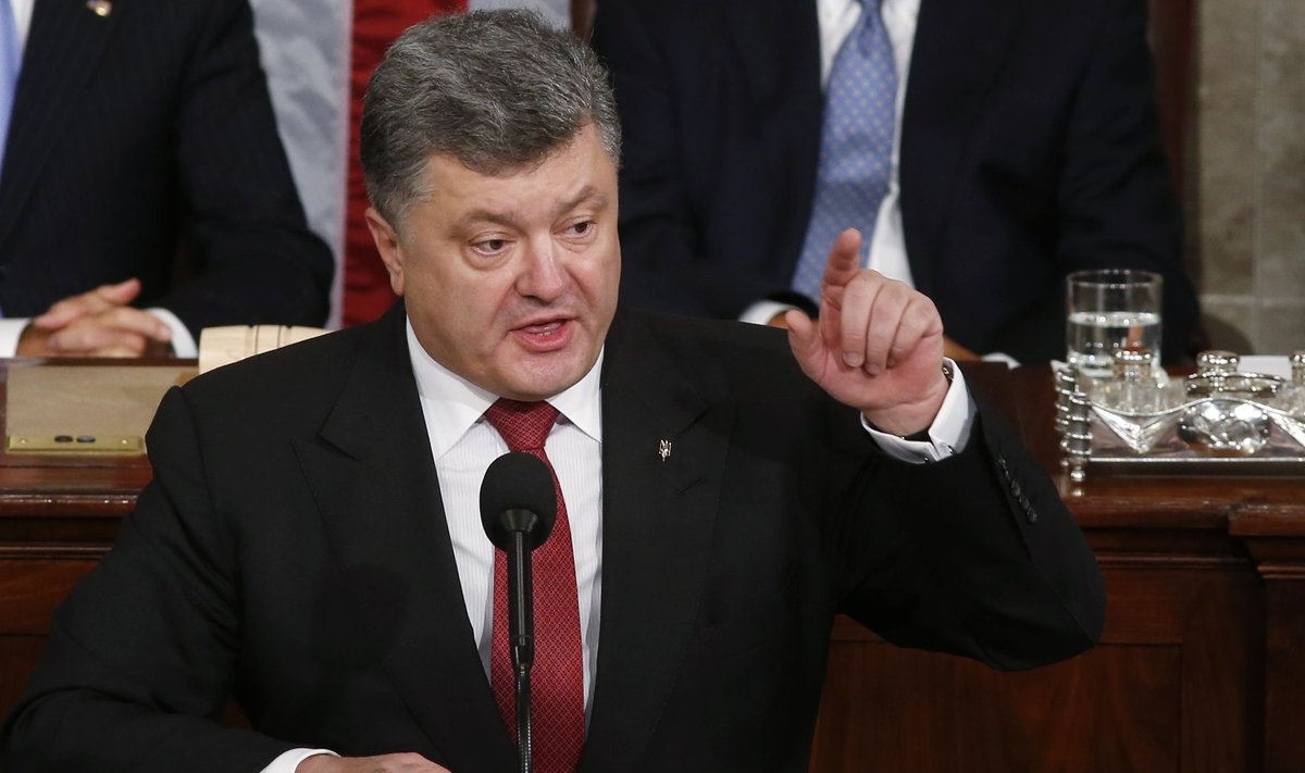 Ukraine President Poroshenko addresses a joint meeting of Congress in the U.S. Capitol in Washington