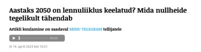 Kliimamuutuste peatamiseks ei ole plaanitud lennuliiklust keelata