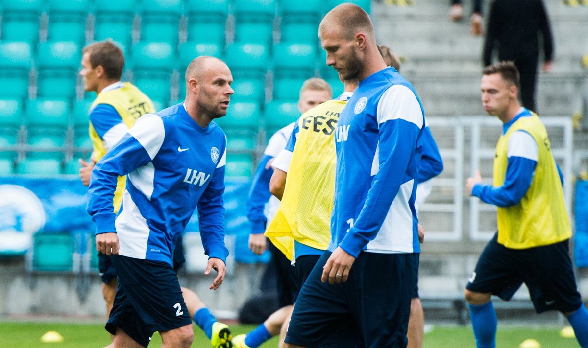 Eesti jalgpallikoondise treening enne EM valikmängu Leeduga