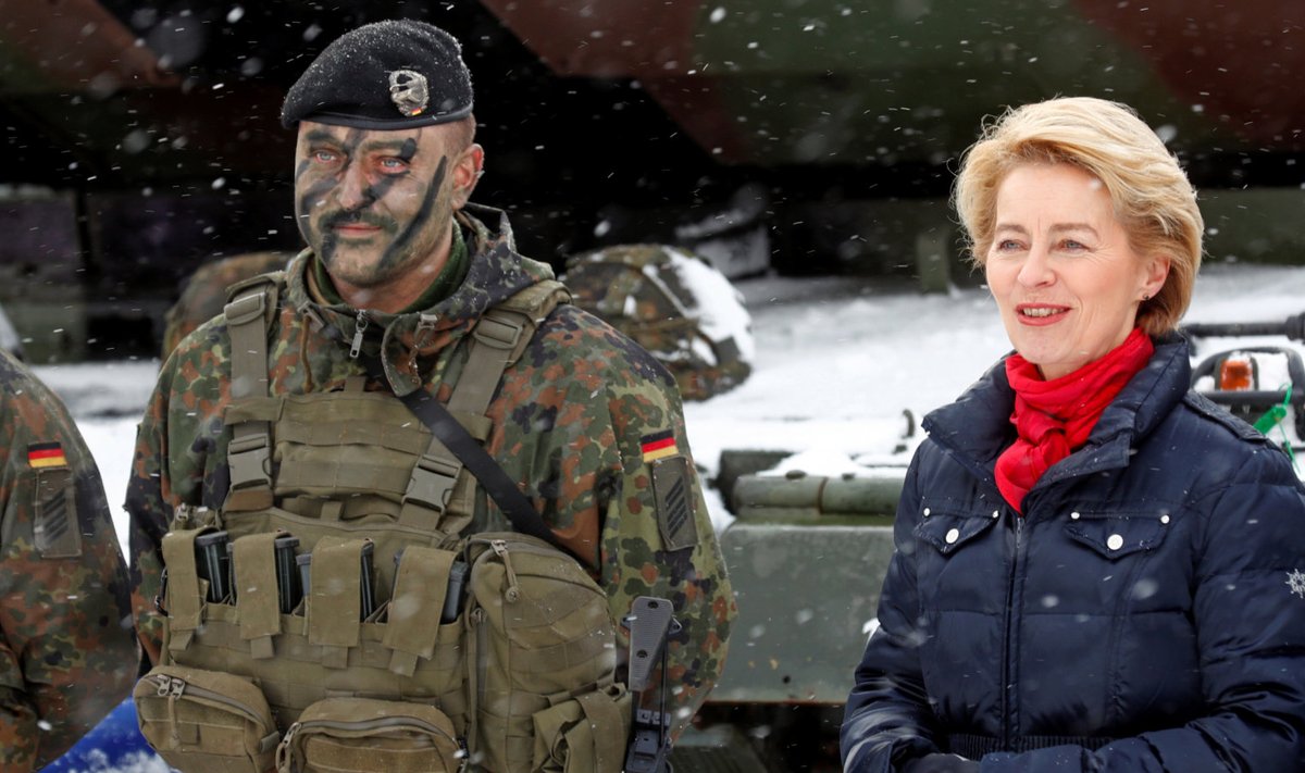 Saksa kaitseminister Ursula von der Leyen eile Leedus Bundeswehri sõduriitega kohtumas. 
