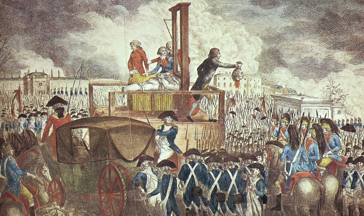 Foto: Wikimedia Commons / Georg Heinrich Sievekingi vasegravüür "Kuningas Louis XVI hukkamine" aastast 1793