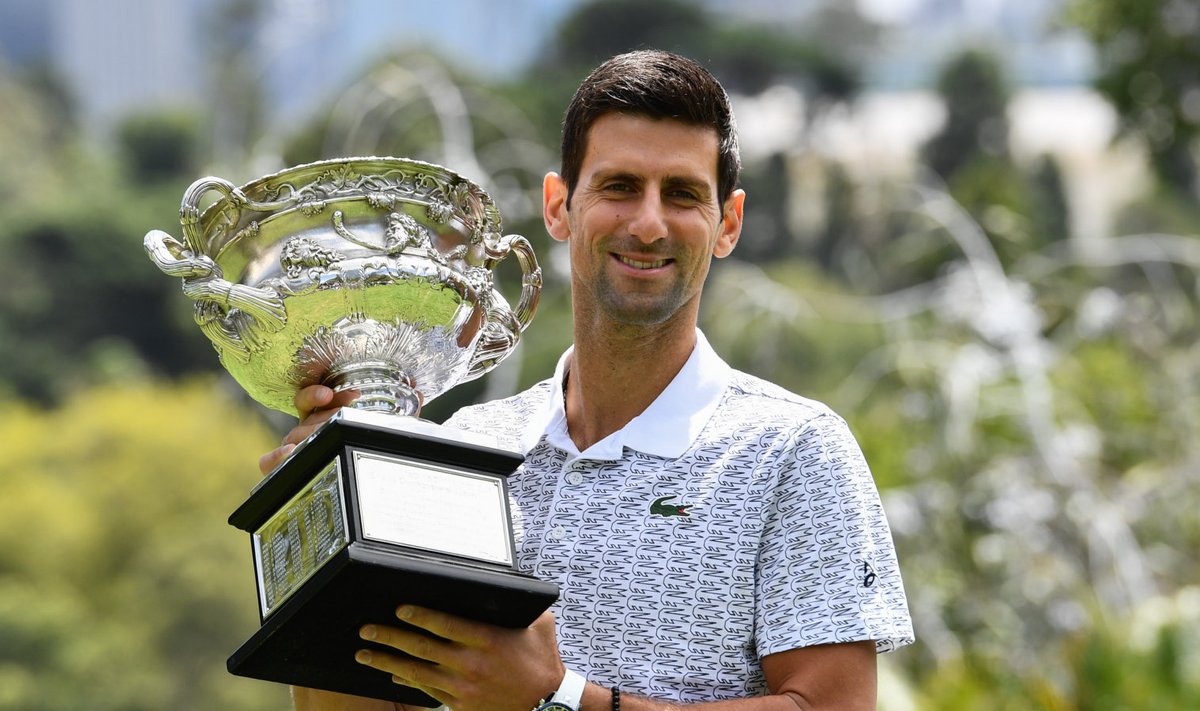 Novak Djokovic võitis 2020. aastal Austraalia lahtistel meeste üksikmängu.