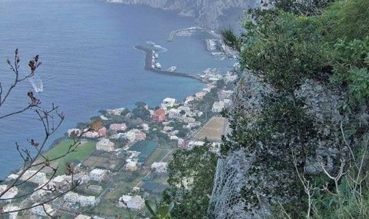 Anacaprilt naastes haigutab bussi akna taga kuristik. All Capri sadam. Foto: Toivo Tomingas