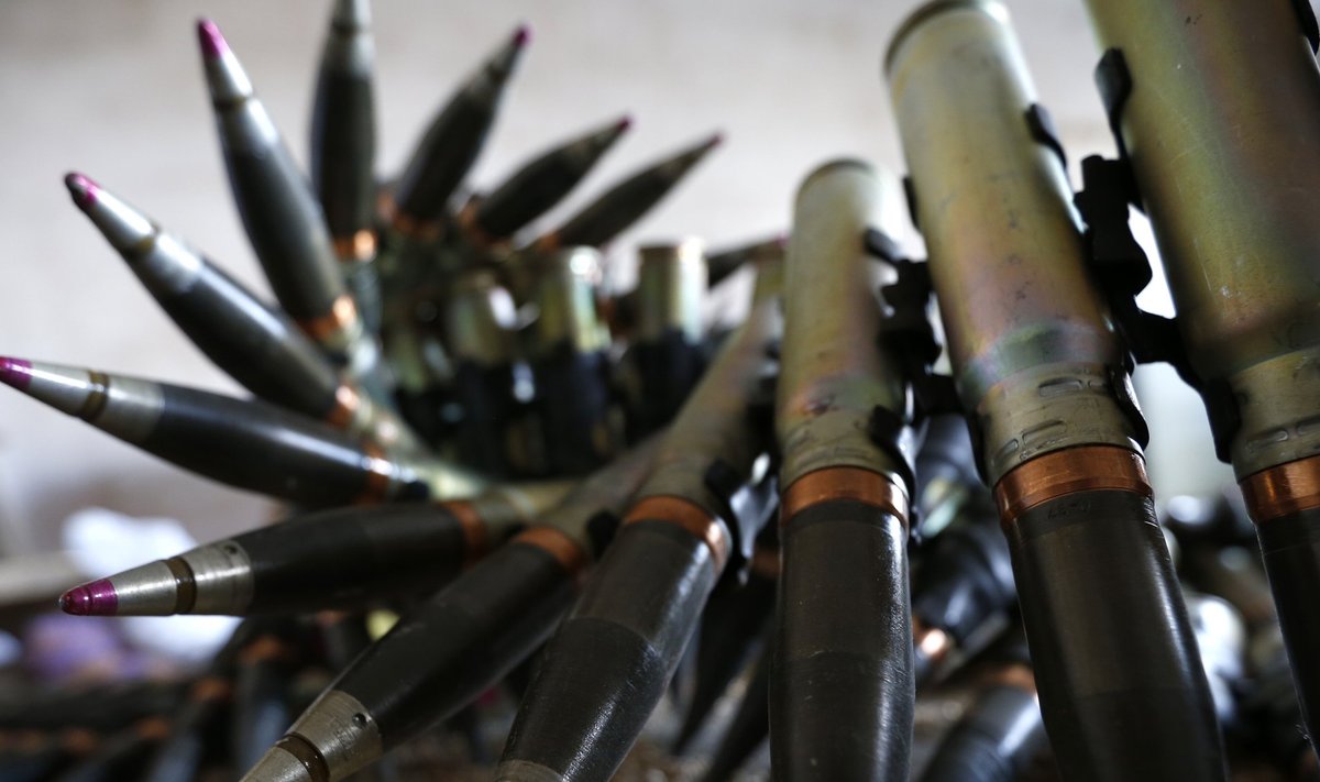 Bullets are seen at Ukrainian army camp near Donetsk