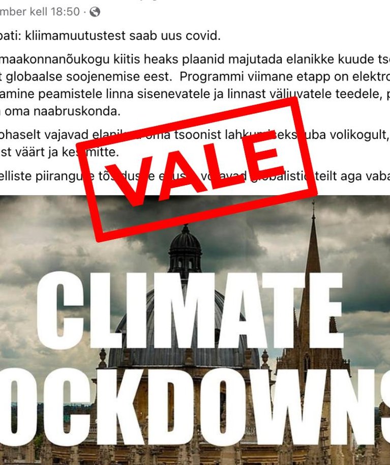 Kuvatõmmis Facebooki postitusest