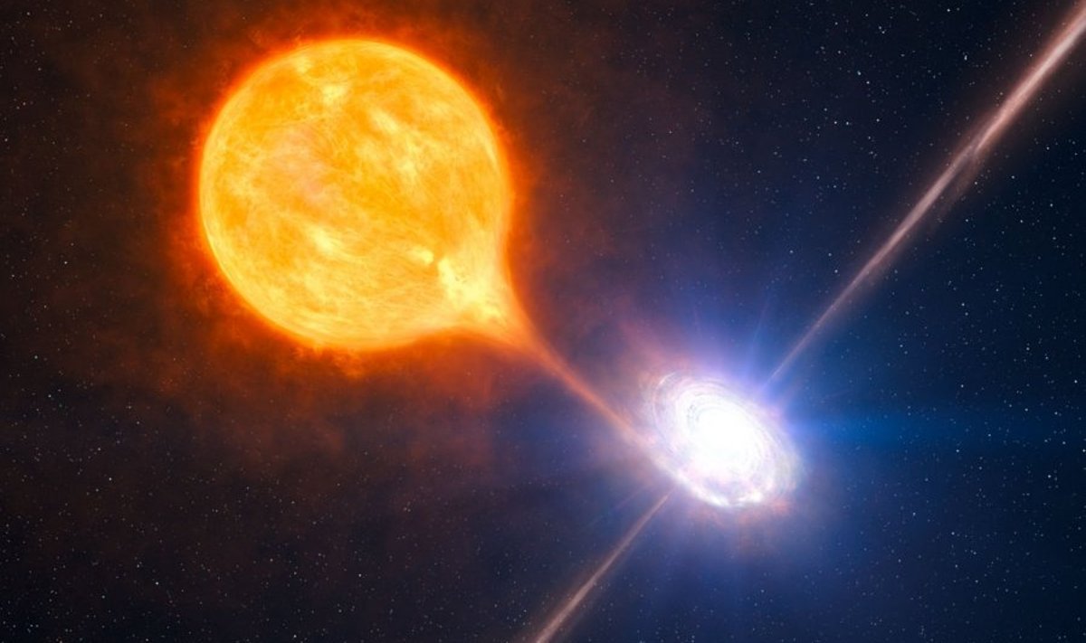 Musta augu osakestejoad moodustavad röögatu gaasimulli. Foto: ESO 	