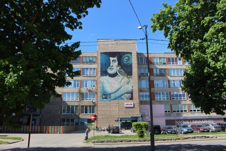 Kremli ööbikute Jaak Joala portree SprayPrinteriga katse 2, Narva