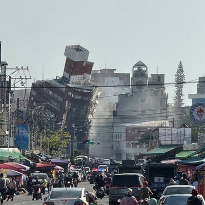 Kahjustatud hooned Hualieni linnas.