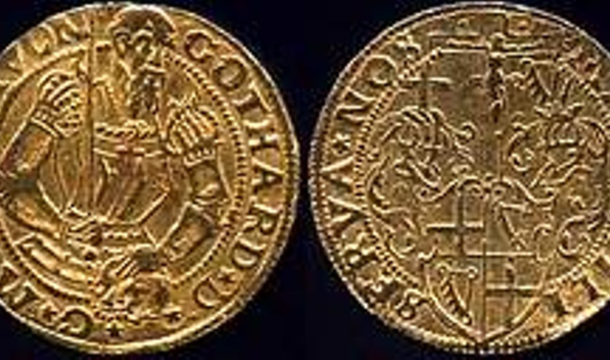 OTSIB UUT KODU: Tallinnas 1560. aastal vermitud Kettleri kuldmünti müüakse juba kolmandat korda. Kettleri kuldmünt