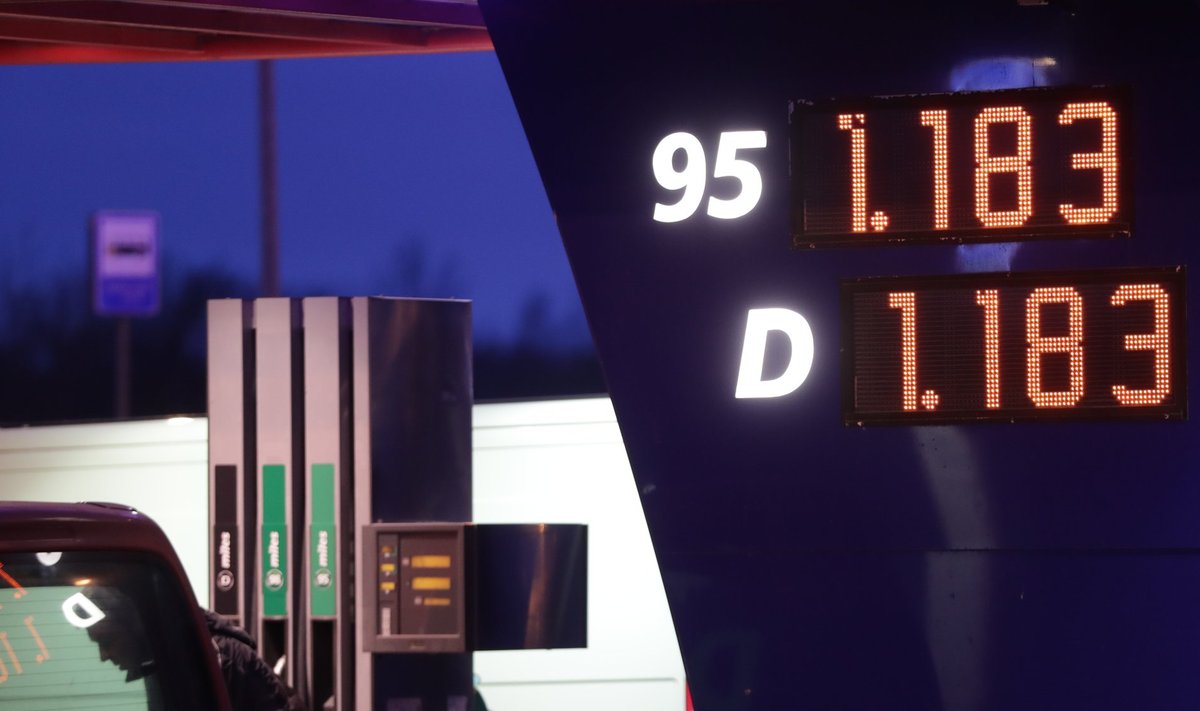 Kütuse hind 2016. aasta lõpus, kui Jüri Ratase valitsus oli kuu aega ametis olnud.