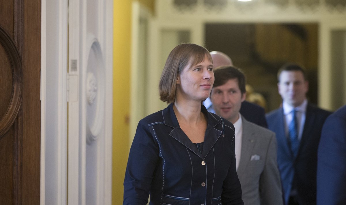 Presidendikandidaat Kersti Kaljulai. Kohtumine fraktsioonidega riigikogus