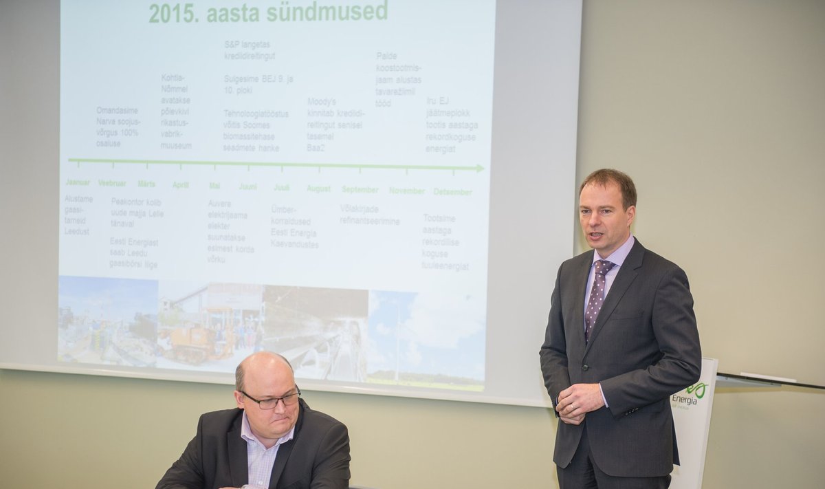Avila ja Sutter tutvustamas Eesti Energia 2015. aasta majandustulemusi