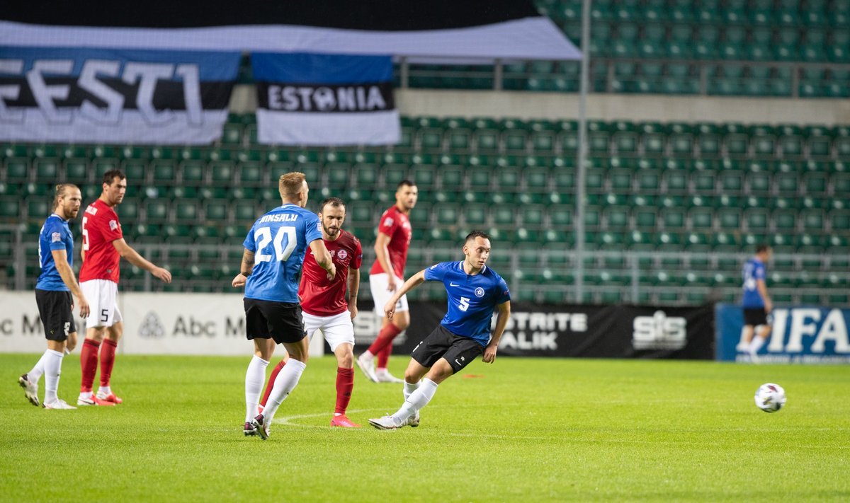 Vladislav Kreida (nr 5) 5. septembril toimunud mängus Gruusia vastu, mille Eesti 0:1 kaotas.