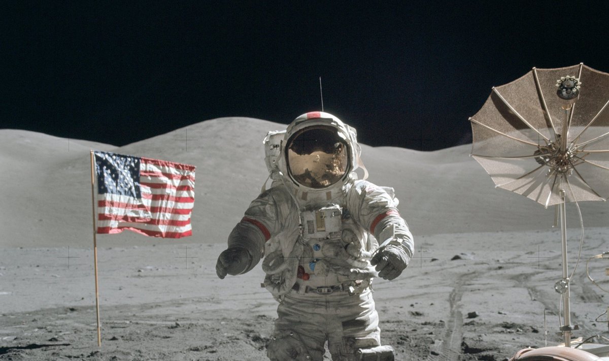 Apollo 17 meeskonnaliige Eugene A. Cernan 1972. aastal Kuu pinnal