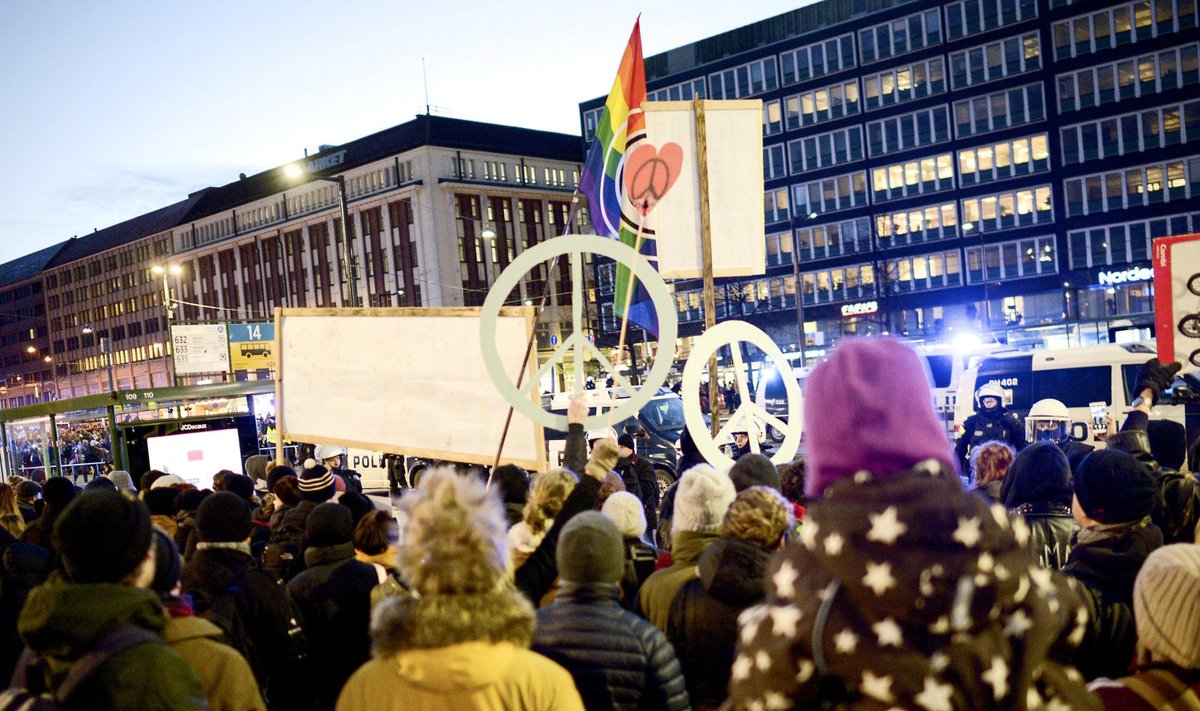 Paremäärmusluse vastane meeleavaldus Helsingis