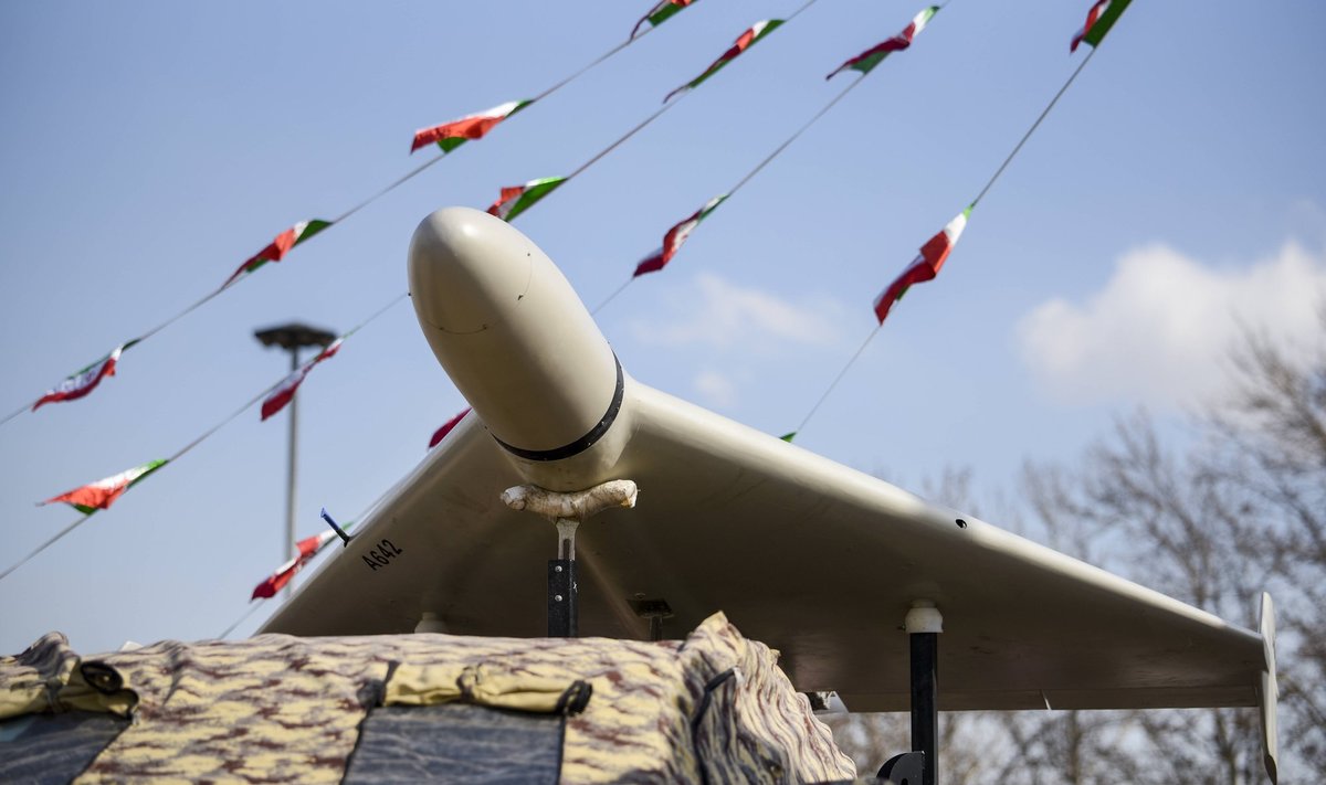 Iraanis toodetud droon Shahed 136, mida Vene sõjavägi kasutab laialdaselt oma sõjategevuses Ukrainas. Parim viis nende mahavõtmiseks on elektrooniline segamine.