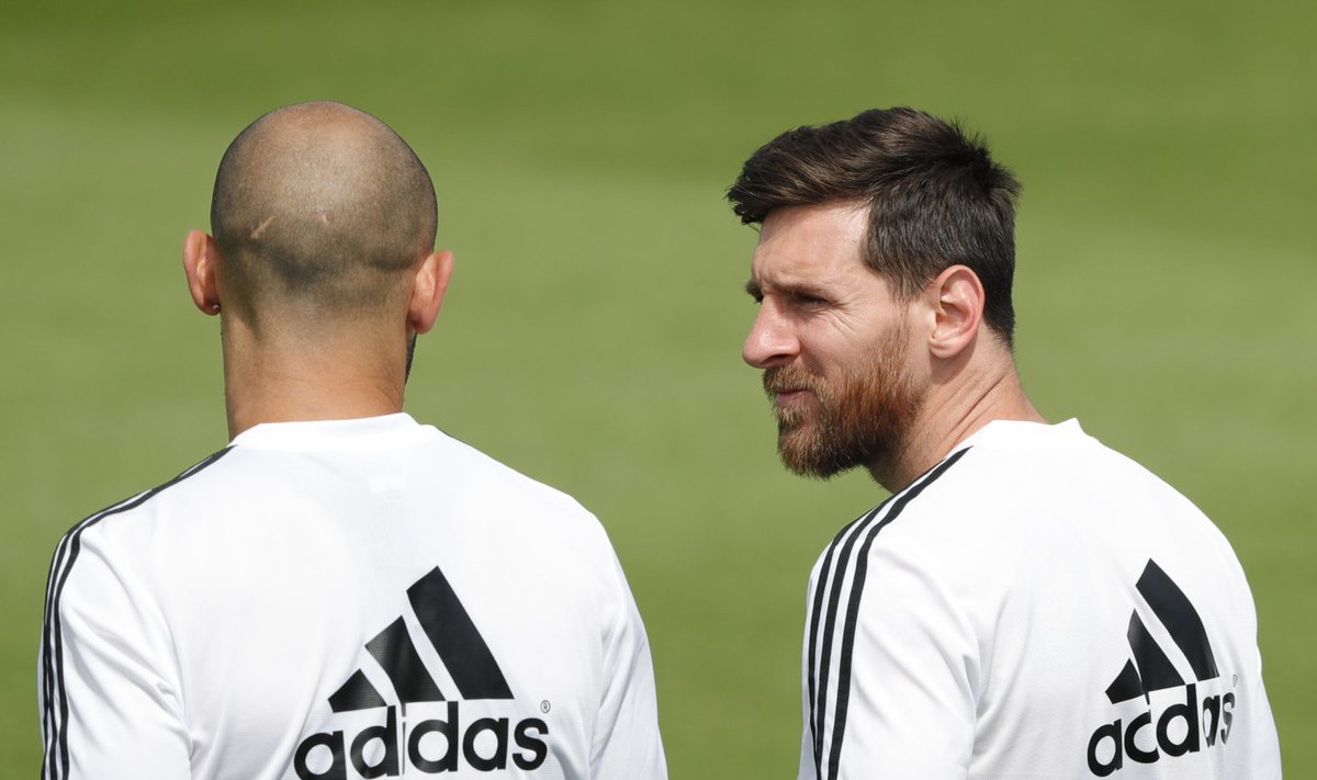 Javier Mascherano ja Lionel Messi.