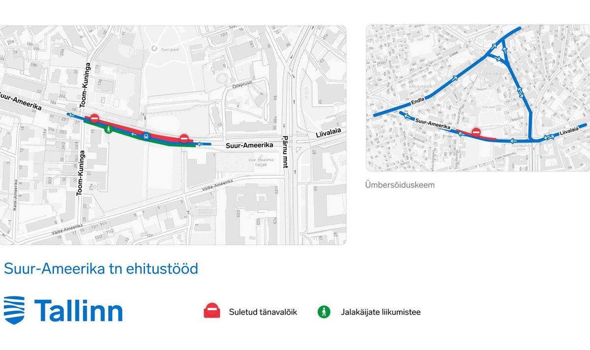 Suur-Ameerika tänava ehitustööde lõpetamise tähtaeg on 25. august.