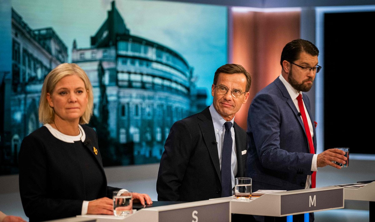 Peaministrikohta sihivad nii (vasakult) Magdalena Andersson, Ulf Kristersson kui ka Jimmie Åkesson.