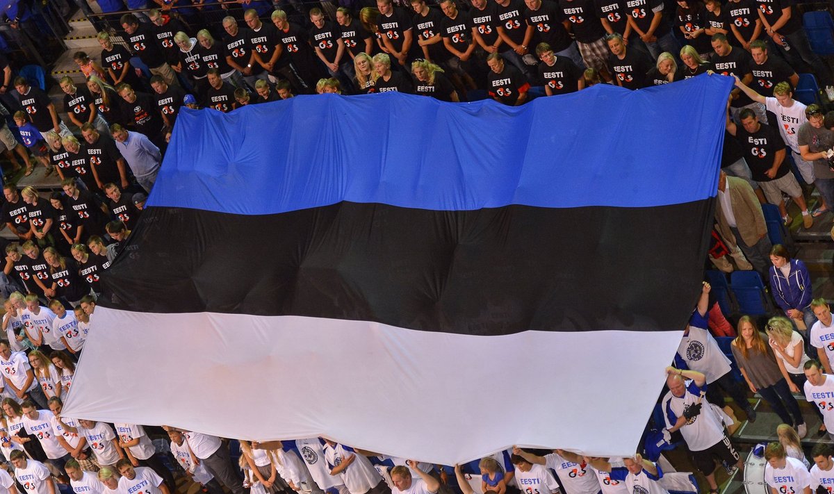 Eesti lipp korvpallikoondise mängul